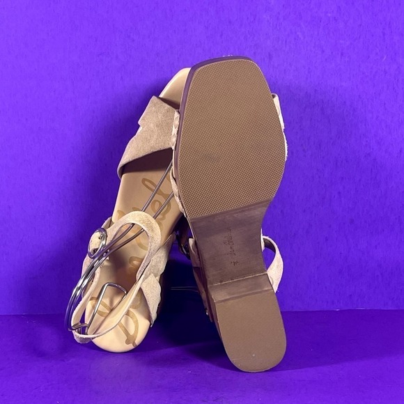 Sam Edelman Women's Beige Suede JOSEFINE Platform Heel Sandals Shoe Size 9.5 - Picture 6 of 8